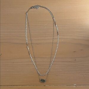 Kendra Scott Silver Double-Layer Pendant Necklace